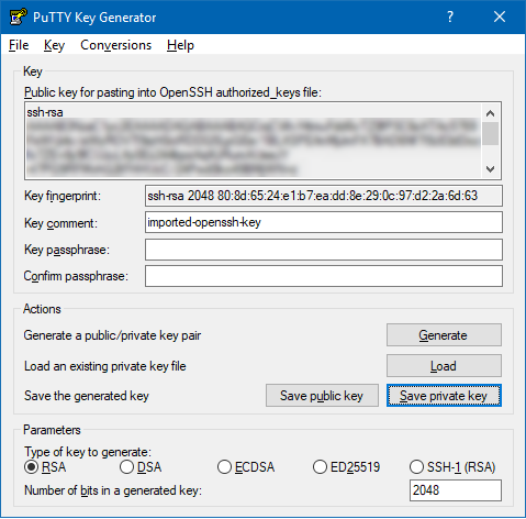 39.1._Load_private_key_to_Putty_key_generator.png
